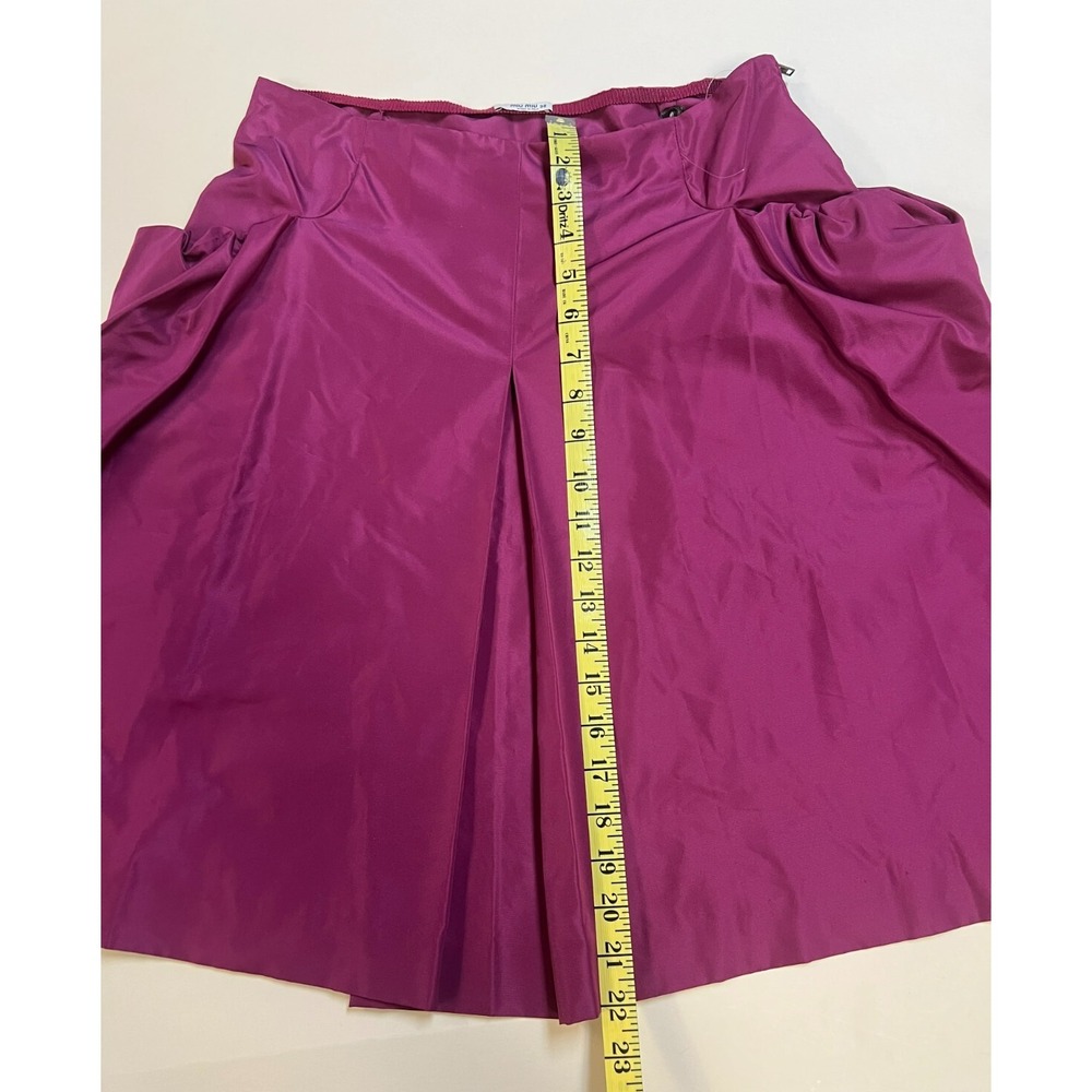 Miu Miu A-Line Skirt Reddish-Purple Acetate Blend Gather Hip Pockets SZ 38/M - Picture 14 of 14